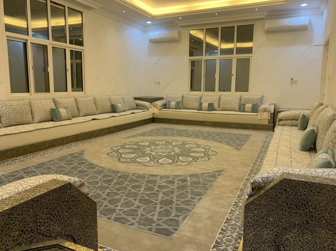 A plush, deep-pile shag carpet